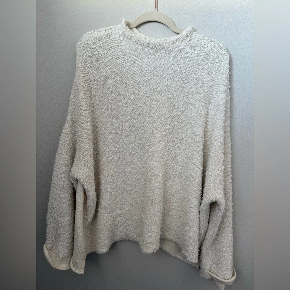Free People Cuddle Up Pull Over Oversized Ivory Sweater Size S - Picture 2 of 13
